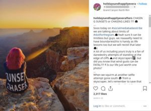 a woman sitting on a cliff looking at the sunset