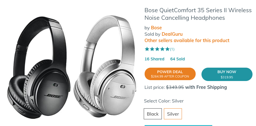 Bose QuietComfort 35 Series II Wireless Noise Cancelling Headphones 