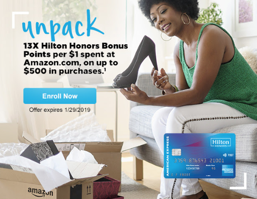 Earn 13x Hilton Honors bonus at Amazon