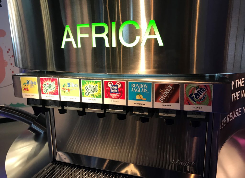 a machine with different flavors of tea