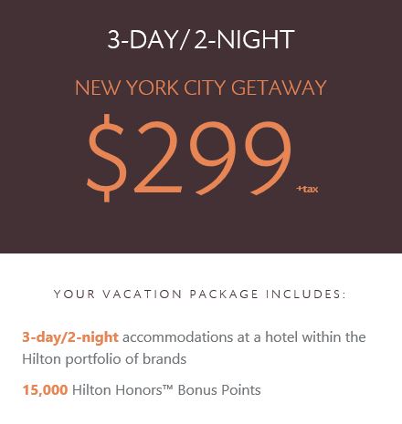 NYC getaway for $299