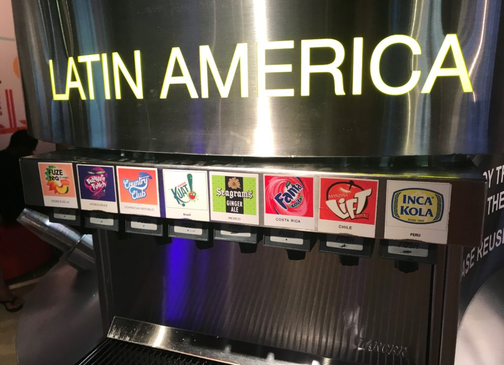 a machine with different flavors of soda