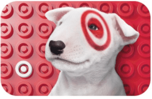 a dog with a target on its eye