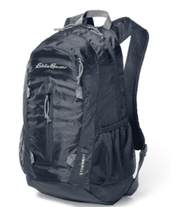 a blue backpack with a white background