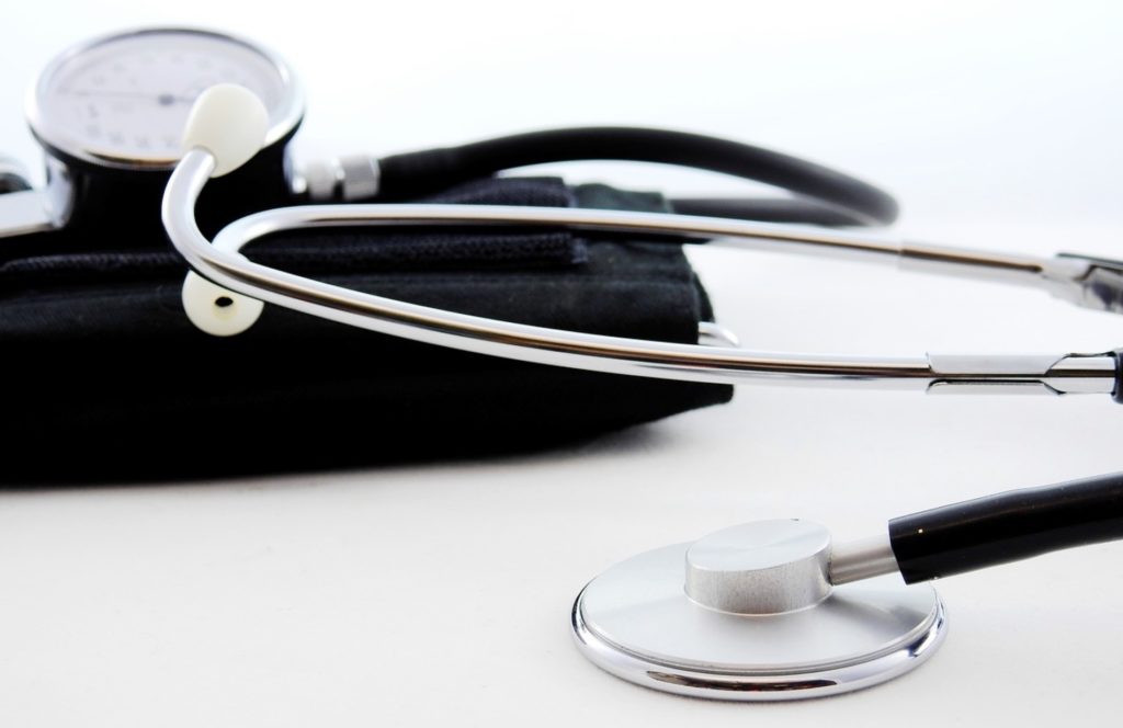 a stethoscope on a black case