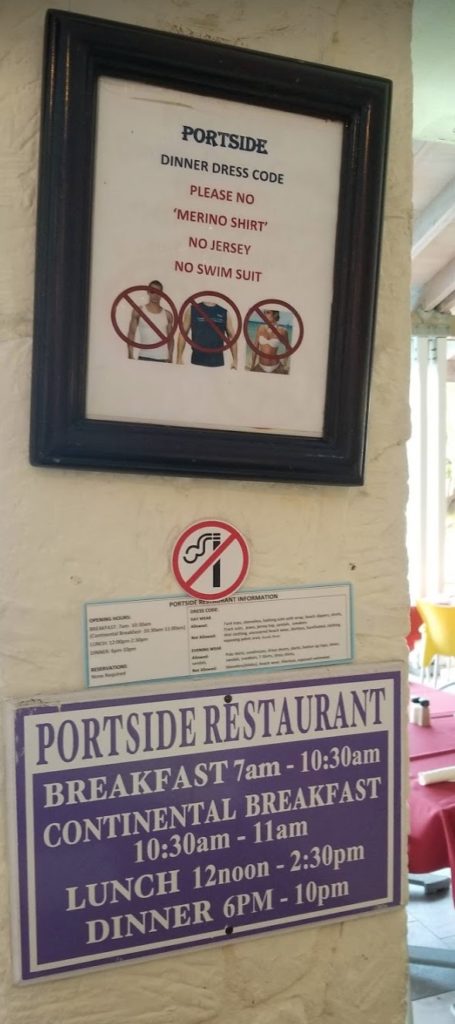 a picture of a restaurant sign and a picture of people