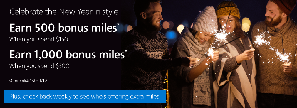 Another Round of Shopping Bonuses – Earn up to 3,000 Bonus Miles!
