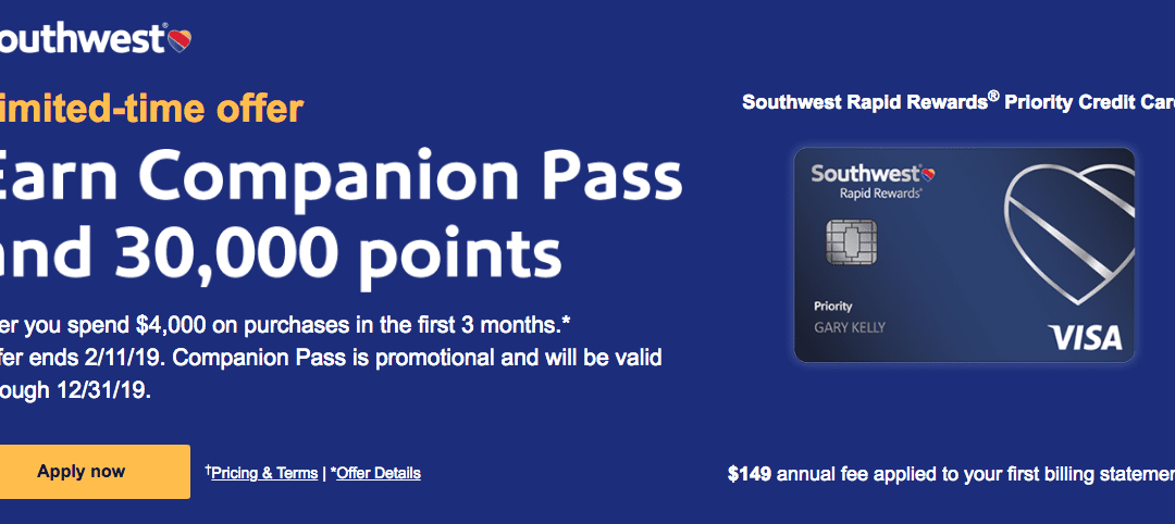 Earn the Southwest Companion Pass with a Single Credit Card!