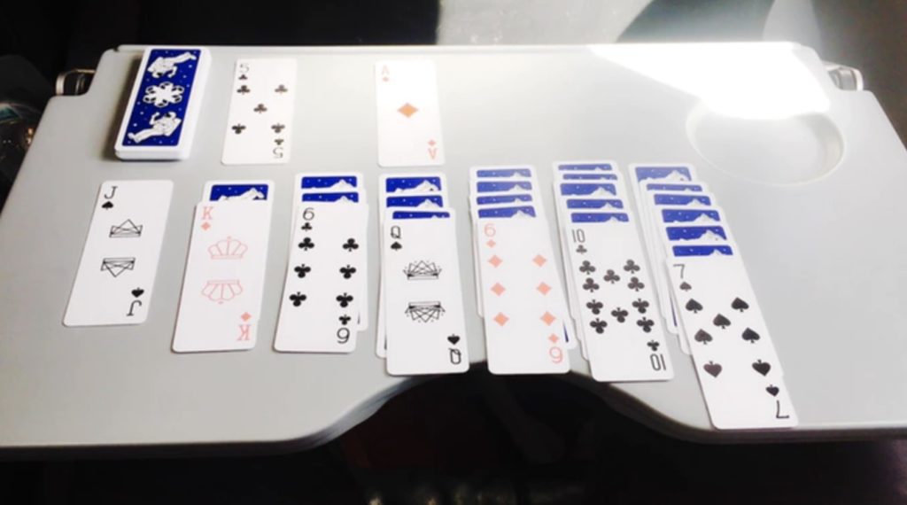 a group of cards on a table