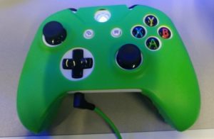 a green video game controller