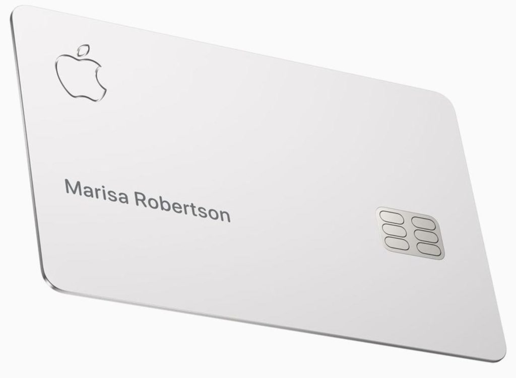 a white card with a logo