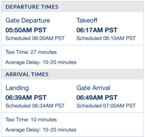a screen shot of a flight schedule