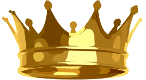 a gold crown with spikes