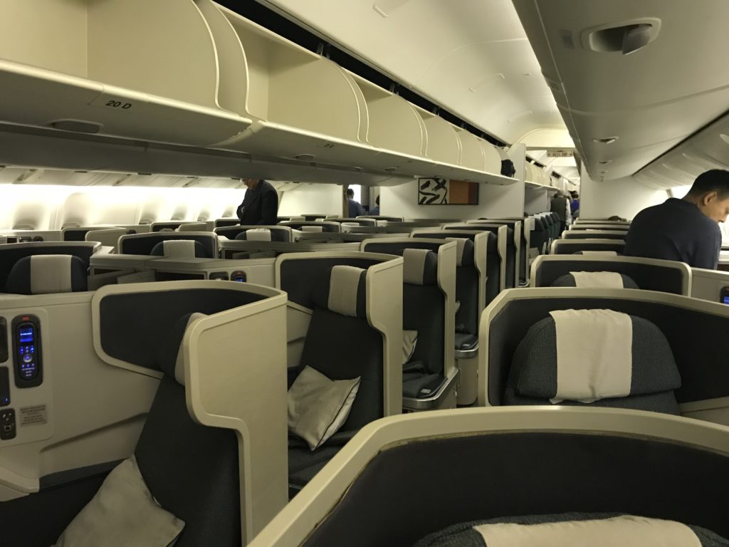 an airplane with rows of seats