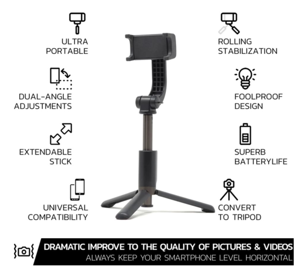a black tripod with text overlay
