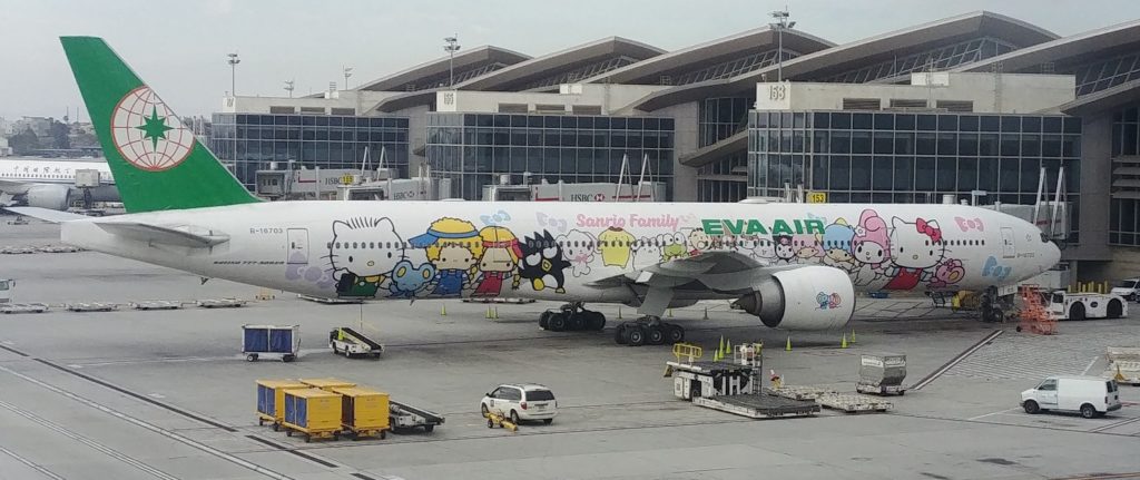 a plane with cartoon characters on it