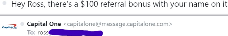 a screenshot of a referral program