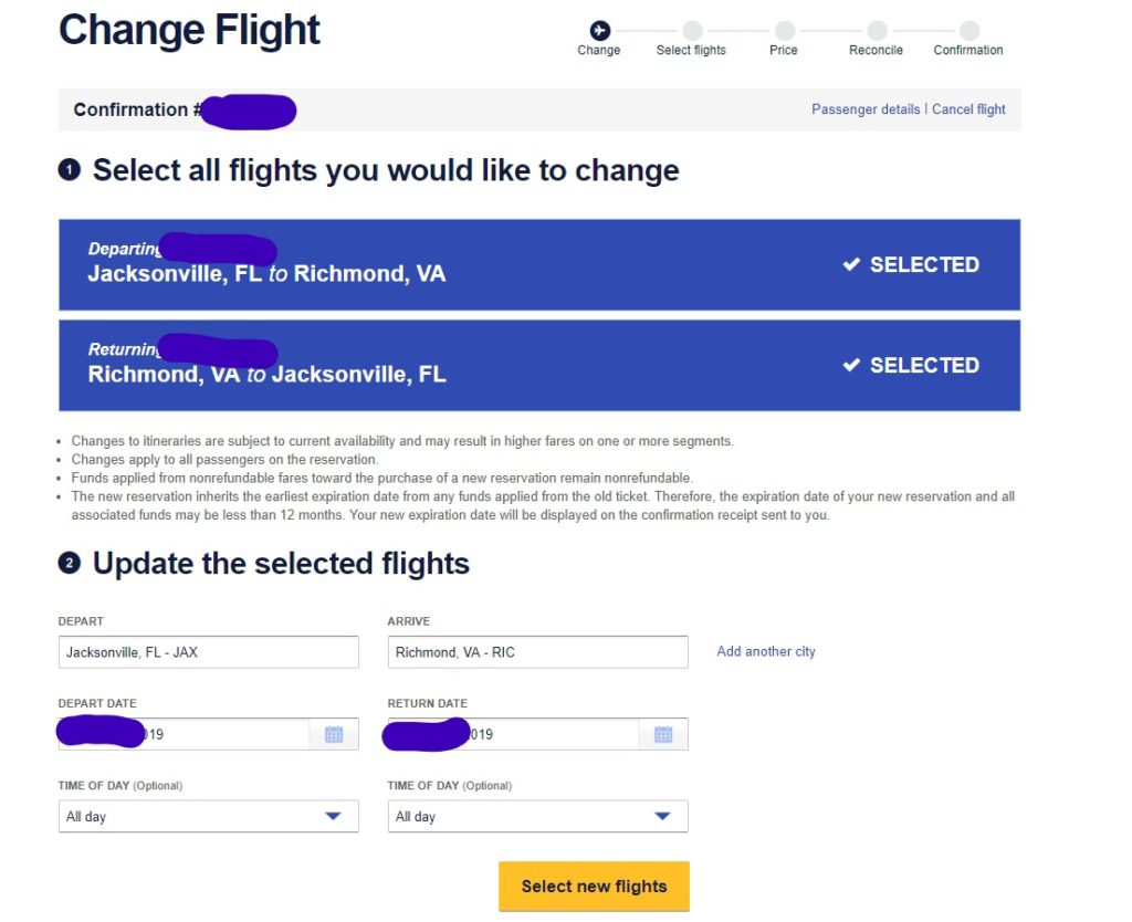a screenshot of a flight registration
