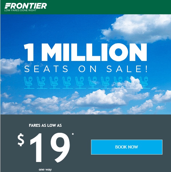 Frontier’s 1 Million Seat Sale from $19