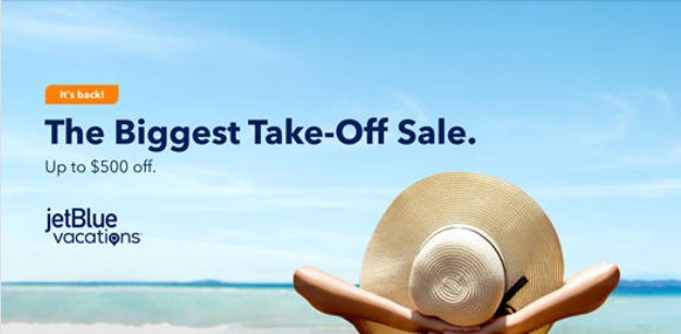JetBlue Vacations: Up to $500 Off Your Next Flight/Hotel Package
