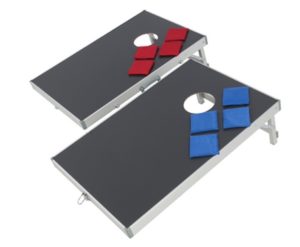 a pair of bean bags on a table