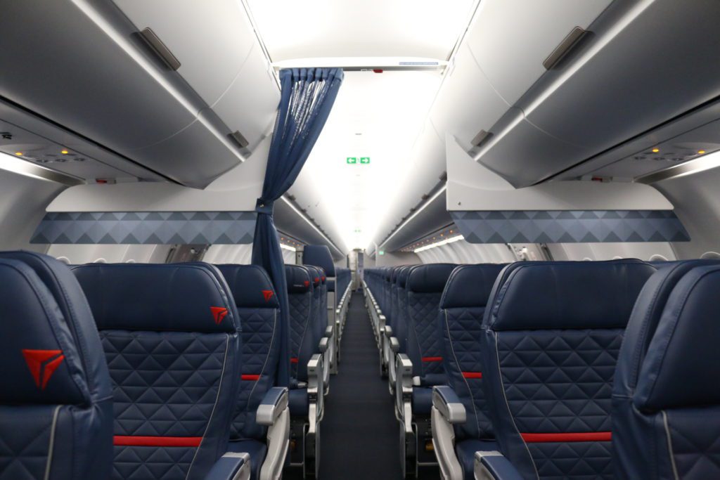 a row of seats in an airplane