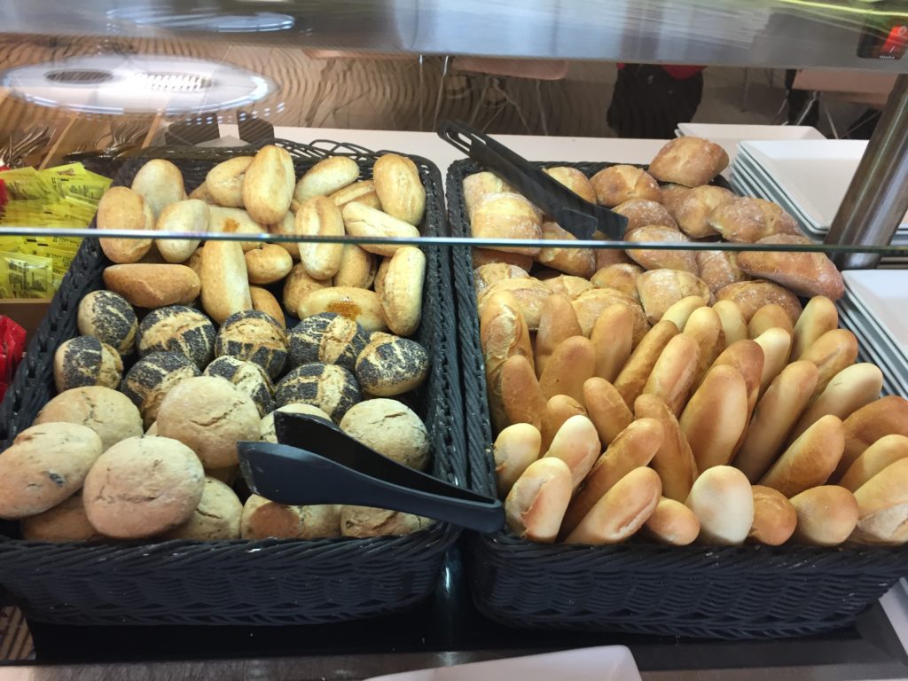 baskets of bread and rolls