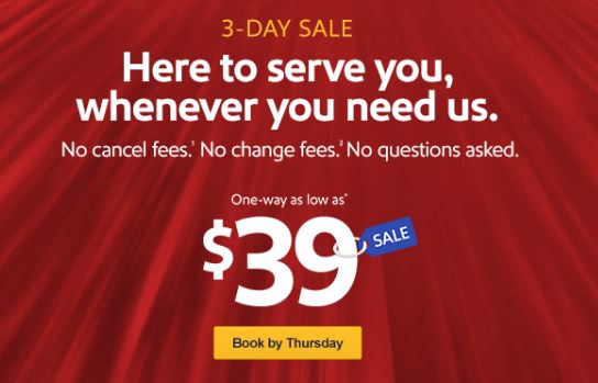 This Southwest $39 Fare Sale Ends Today!