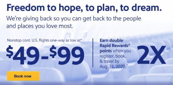 This Southwest Promotion Will Earn 2X Points AND Offers Flights From $49