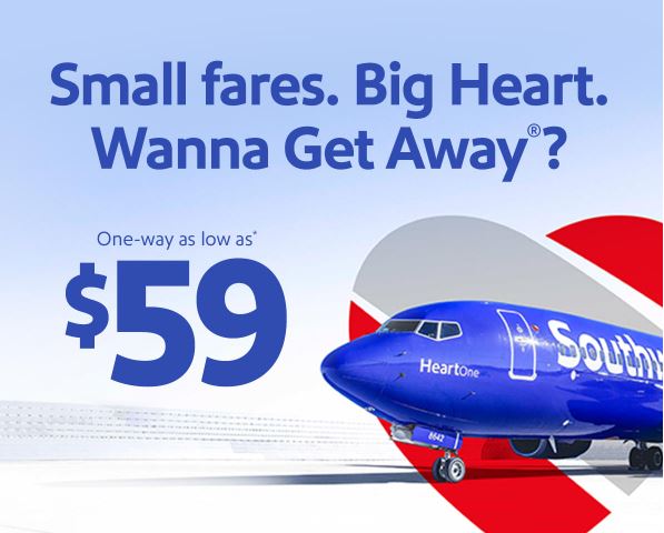 Fly From $59 Each Way With Southwest’s “Small Fares. Big Heart” Sale
