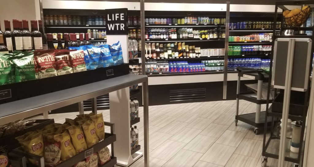 a store with shelves of food and beverages