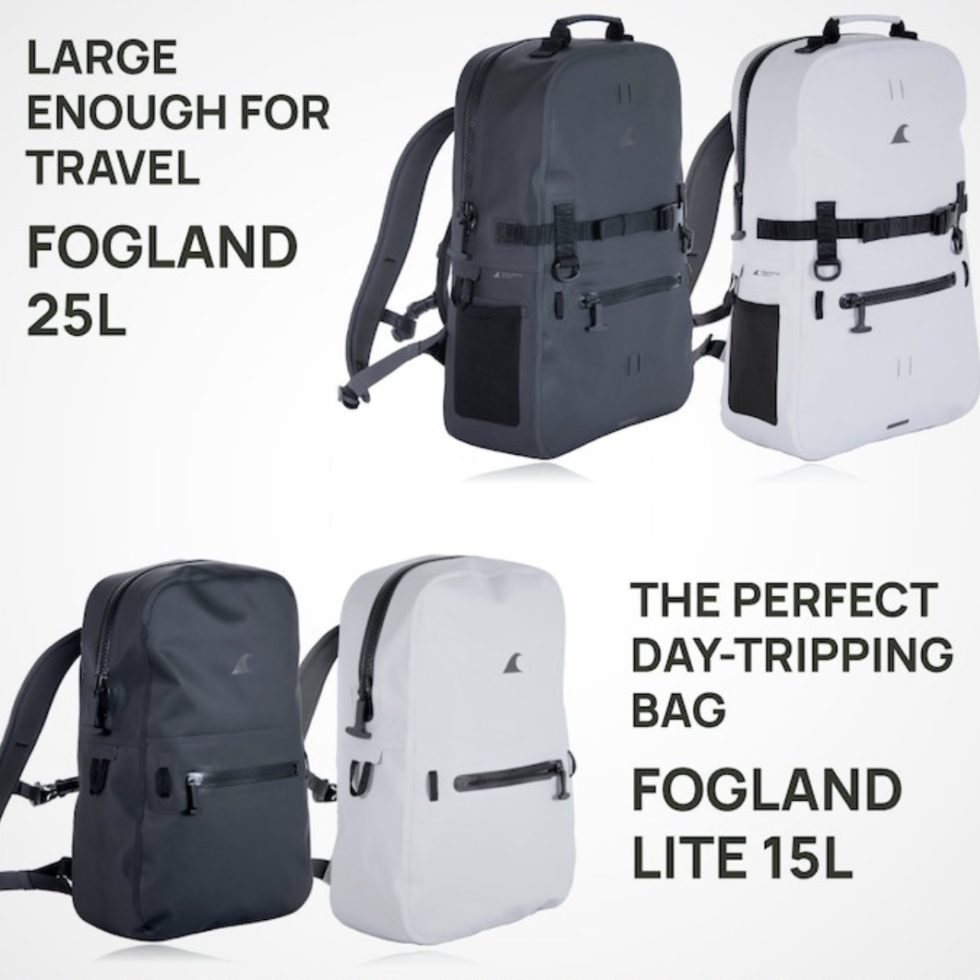 Kickstarter Fogland Waterproof Backpack Points with a Crew