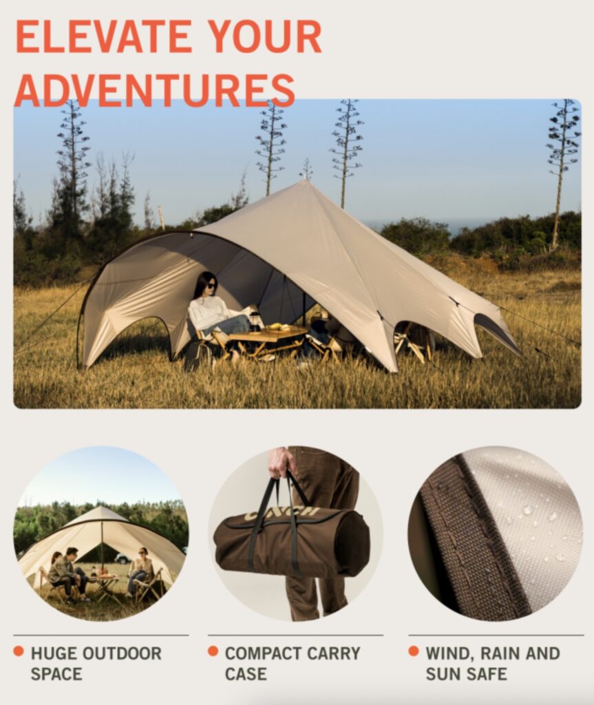 a poster of a tent