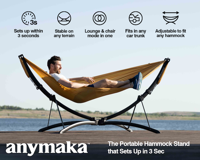 a man lying in a hammock