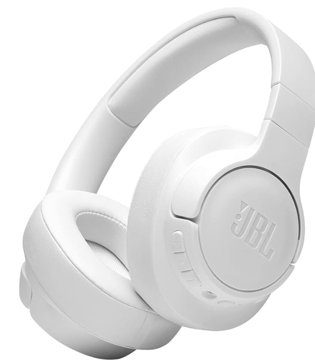 a white headphones on a white background