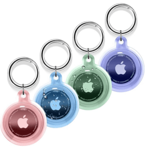 a group of keychains with different colors