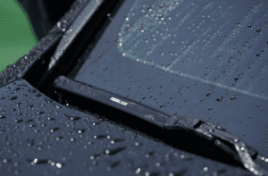 a close up of a windshield wiper