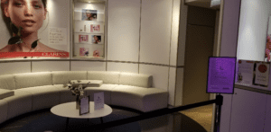 a white couch in a room