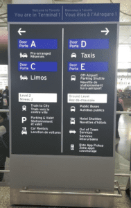 a sign in a building