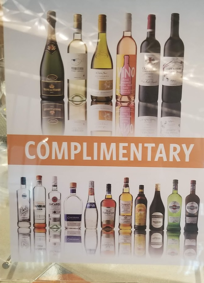 a poster of different bottles of alcohol