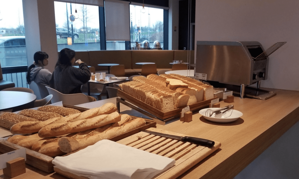 a table with bread on it