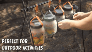 a group of jars with food in them