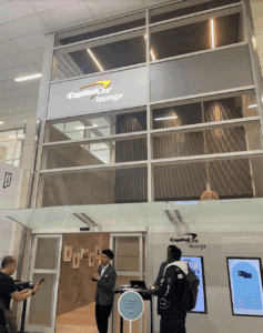 a group of people in a building