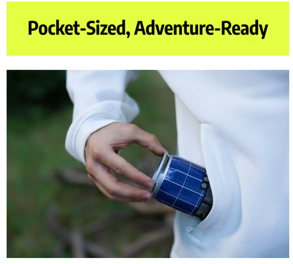 a person's hand holding a solar panel in his pocket