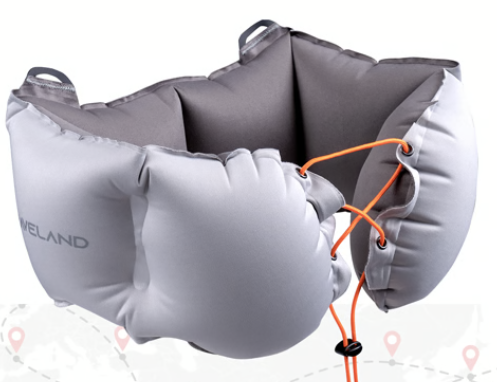 a grey and orange pillow