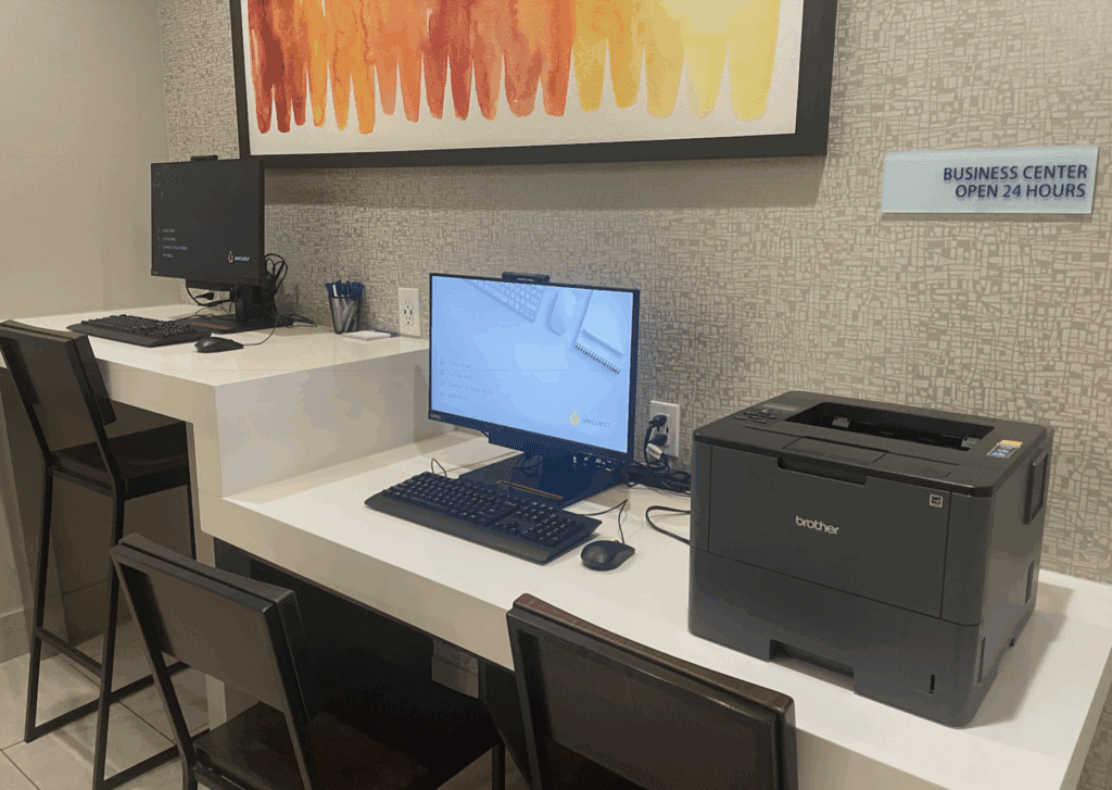 a computer on a desk