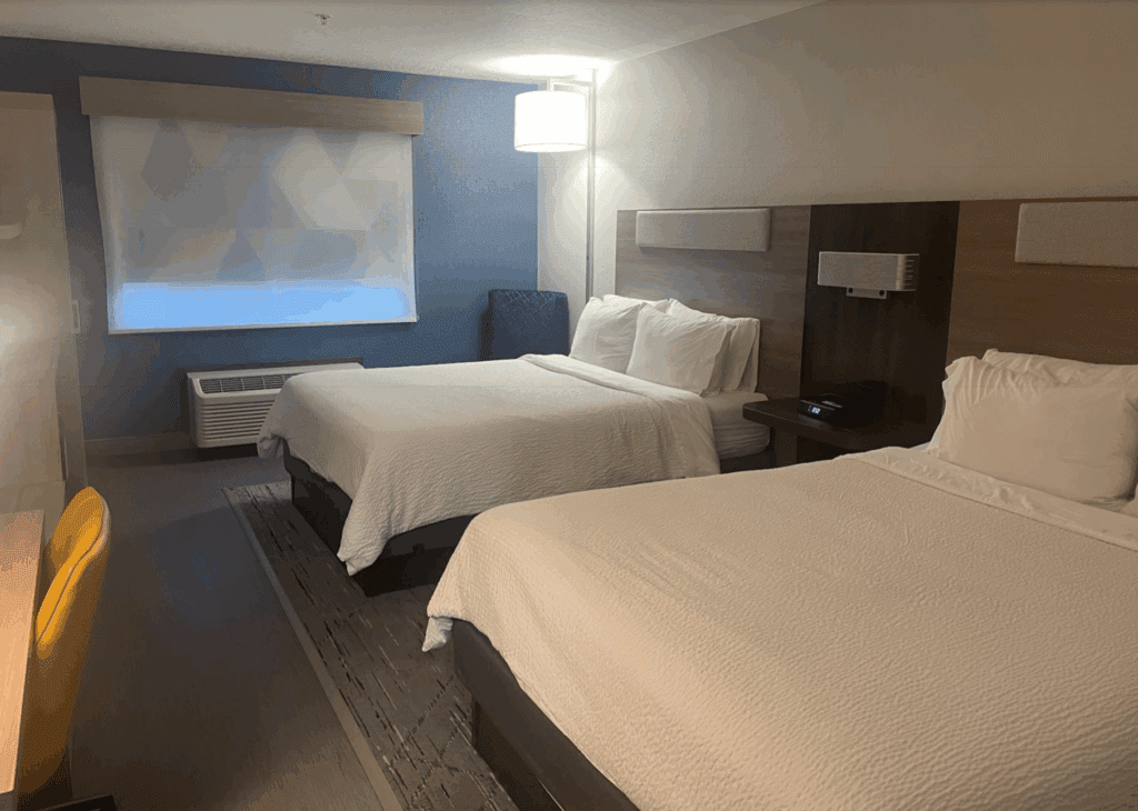 a room with two beds