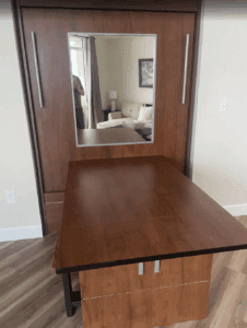 a table in a room