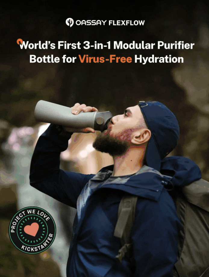 a man drinking from a water bottle