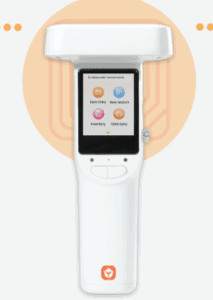 a white electronic device with a screen